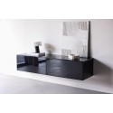 Fristad TV alus 160x45x35 cm - MDF musta läikiva PU lakivärviga