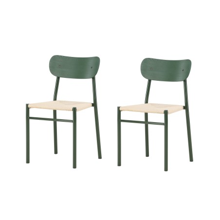 Polly söögitool 2-pakk - rohelised jalad / loodusnöör