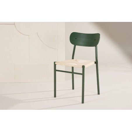 Polly söögitool 2-pakk - rohelised jalad / loodusnöör