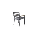 Brasilia Karmstol 2-pakk (stapelbar) - Svart Alu / Teak