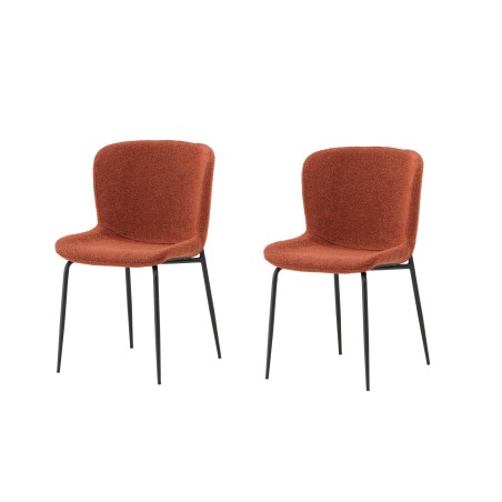 Modesto söögitool 2-pakk - Black Legs / Roasty Boucle