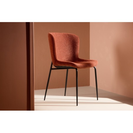 Modesto söögitool 2-pakk - Black Legs / Roasty Boucle