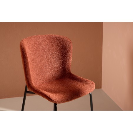 Modesto söögitool 2-pakk - Black Legs / Roasty Boucle