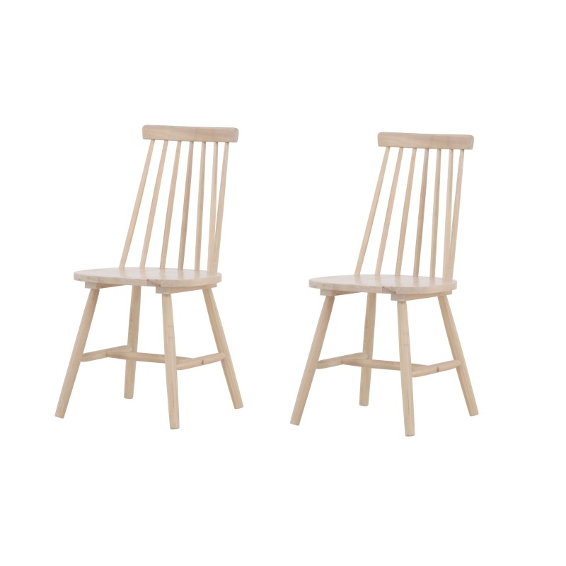 Lönneberga söögitool 2-pakk - Whitewash / Whitewash Solid Rubber Wood