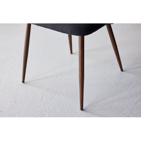 Söögitool 2-pakk - terasest Mocca 3D paberiga / must linane