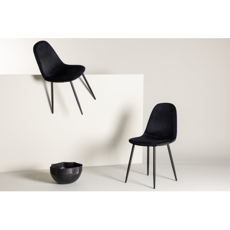 Polari söögitool 2-pakk - mustad jalad / Black Velvet