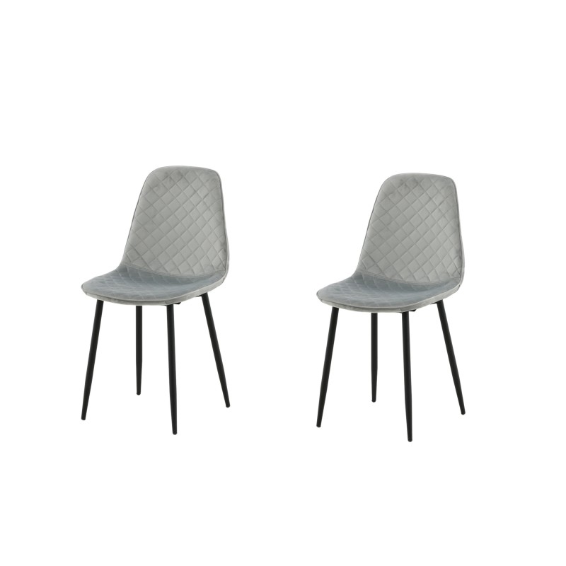 Söögitool Polar Diamond 2-pakk - mustad jalad - hall samet