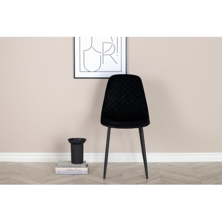 Söögitool Polar Diamond 2-pakk - Black Legs - Black Velvet