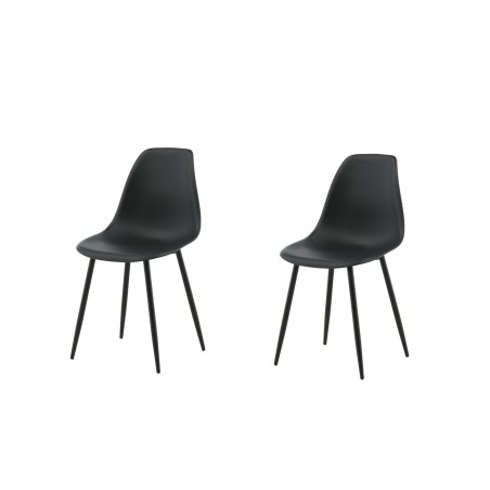 Polari plastist söögitool 2-pakk - mustad jalad / must plastik