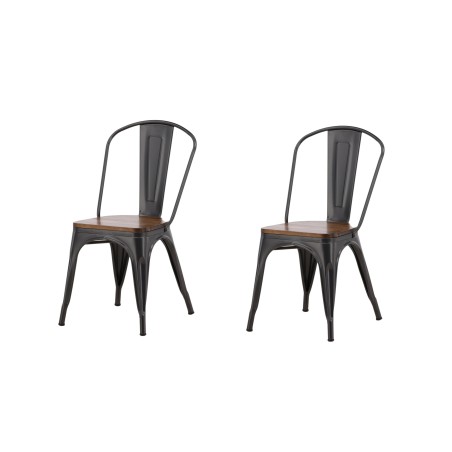 Tempe söögitool 2-pakk - tumehall / tumepruun MDF