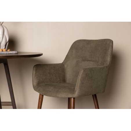 Tomorrow söögitool 2-pakk - tume pähkel / tumehall / pruun kangas