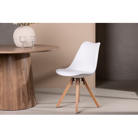 Zeno söögitool 2-pakk - Nature woodlook / valge PP