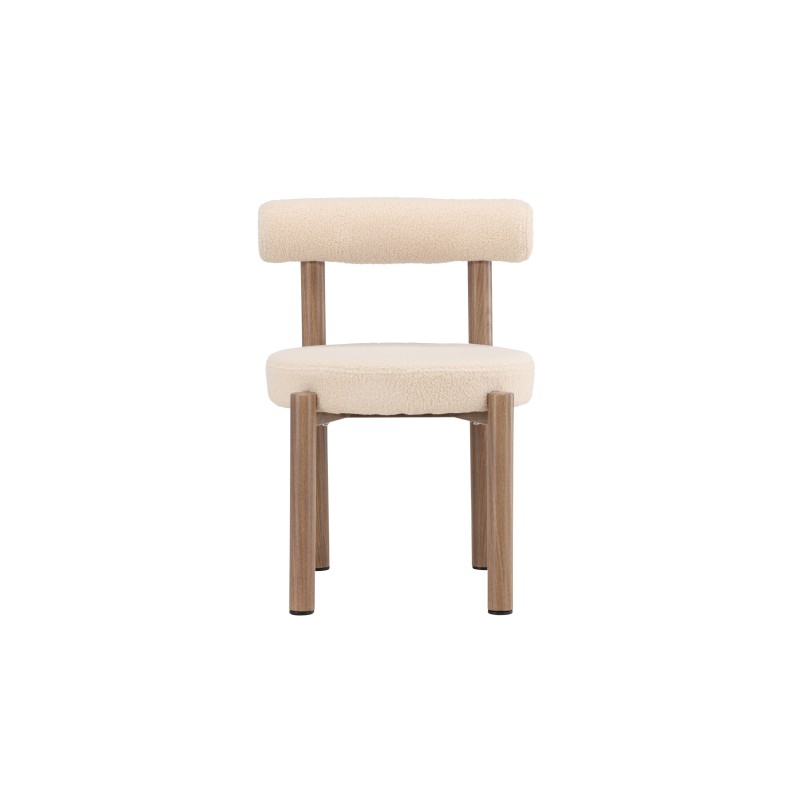 Tillo söögitool 2-pakk - terasest Woodlooki 3D-paberiga / valge boucle