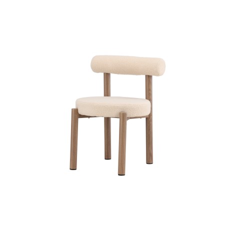 Tillo söögitool 2-pakk - terasest Woodlooki 3D-paberiga / valge boucle