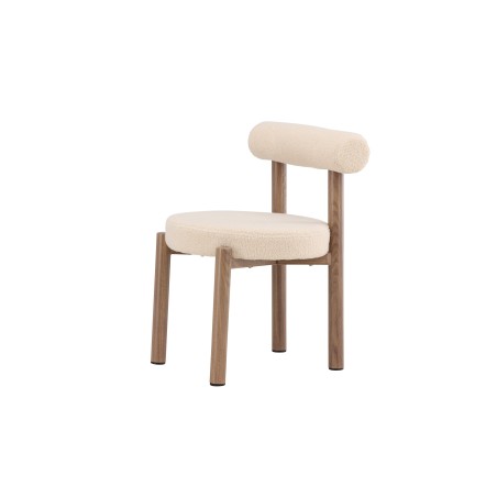 Tillo söögitool 2-pakk - terasest Woodlooki 3D-paberiga / valge boucle