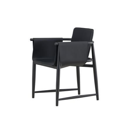 Bjäre tugitool 60x61x78 cm - Metallraam / Must PU