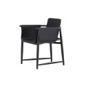Bjäre tugitool 60x61x78 cm - Metallraam / Must PU