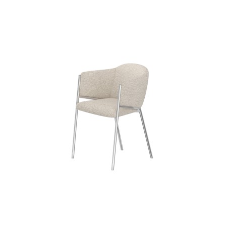 Söögitool Evelina 2-pakk - Kroom/valge kangas