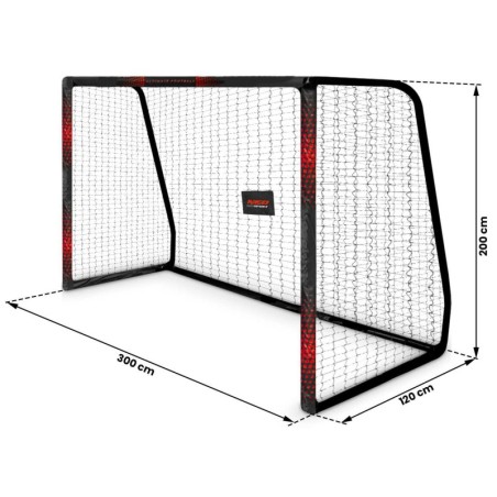 Jalgpallivärav 300 x 200 x 120 cm must ja punane | FreshDesign.ee
