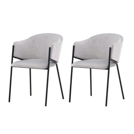 Evelina söögitool 2-pakk - Must / Helehall Velvet
