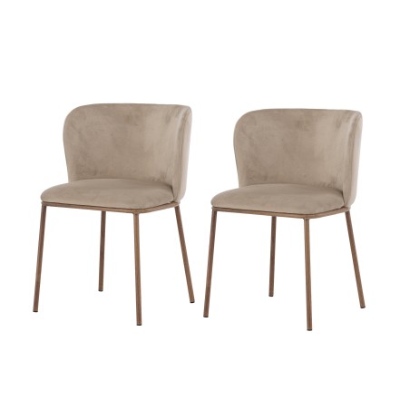Edina söögitool 2-pakk - terasest Woodlook 3D paber / beež samet