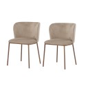 Edina söögitool 2-pakk - terasest Woodlook 3D paber / beež samet