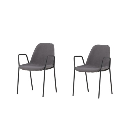 Klädesholmen Söögitool 2-pakk - Must / Tumehall Boucle
