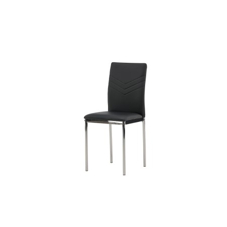 Lily söögitool 2-pakk - kroomitud jalg / must PU