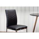 Lily söögitool 2-pakk - kroomitud jalg / must PU