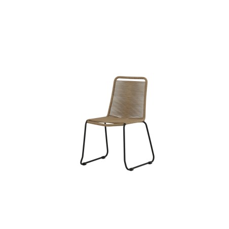 Lindos Stacking Chair 2-pakk - Black Alu / Latte Rope