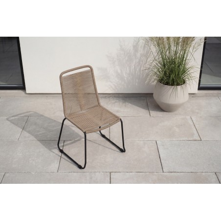 Lindos Stacking Chair 2-pakk - Black Alu / Latte Rope