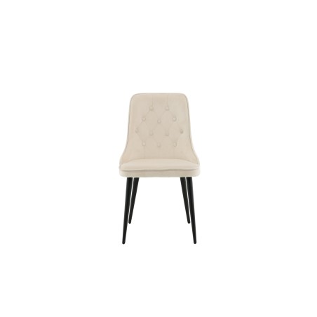 Söögitool Velvet Deluxe 2-pakk - Black Legs / Beige Velvet