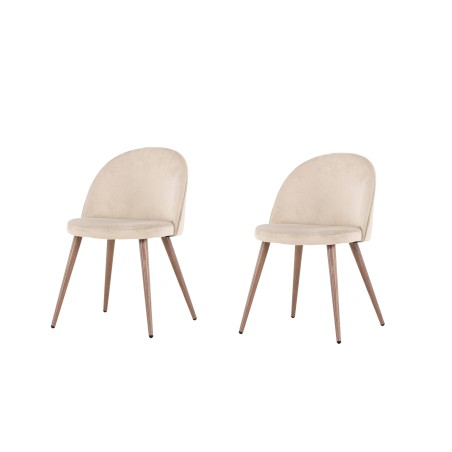 Söögitool Velvet 2-pakk - Woodlook / beež polüester samet