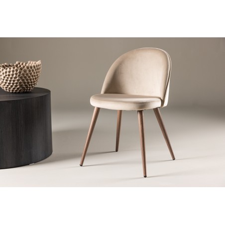 Söögitool Velvet 2-pakk - Woodlook / beež polüester samet