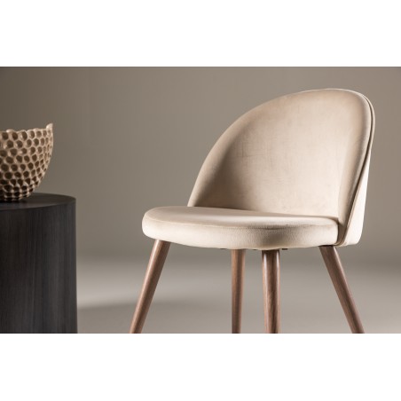 Söögitool Velvet 2-pakk - Woodlook / beež polüester samet