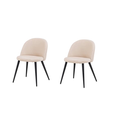 Velvet Stitches Chair 2-pakk - Must / Beež Velvet
