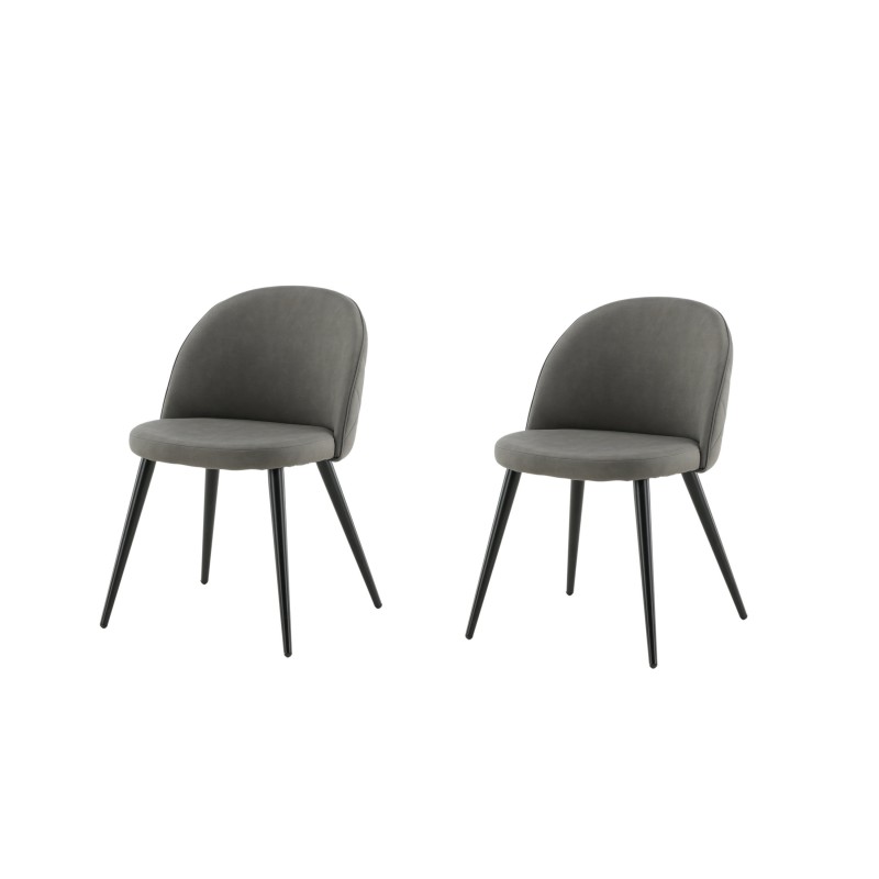 Velvet Stitches Chair 2-pakk - must / hall mikrokiud