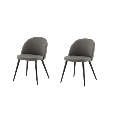 Velvet Stitches Chair 2-pakk - must / hall mikrokiud