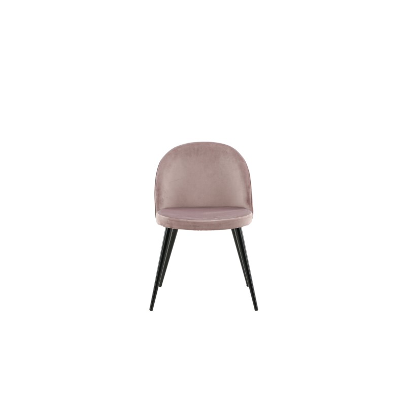 Velvet Matstol 2-pakk - Svart / Gammelrosa Sammet