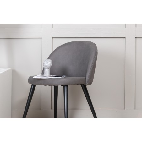 Velvet Stitches Chair 2-pakk - must / hall mikrokiud