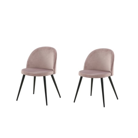 Velvet Matstol 2-pakk - Svart / Gammelrosa Sammet