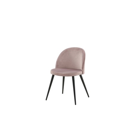 Velvet Matstol 2-pakk - Svart / Gammelrosa Sammet