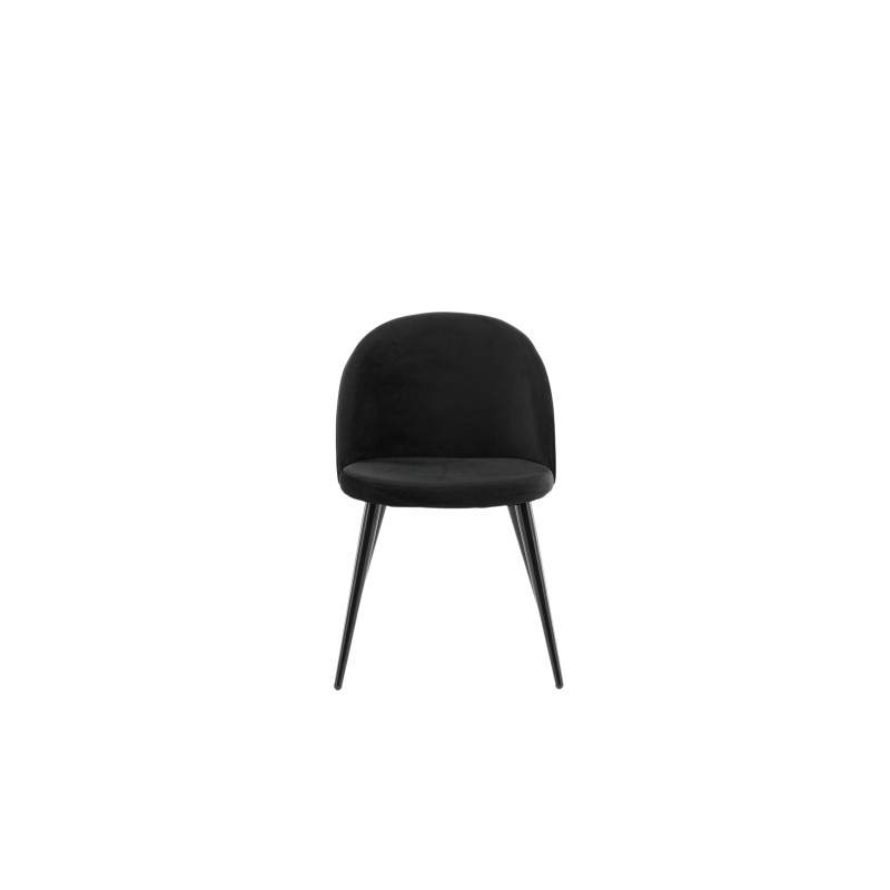 Velvet Matstol 2-pakk - Svart / Svart Sammet