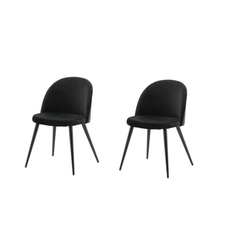 Velvet Matstol 2-pakk - Svart / Svart Sammet