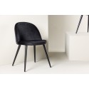 Velvet Matstol 2-pakk - Svart / Svart Sammet