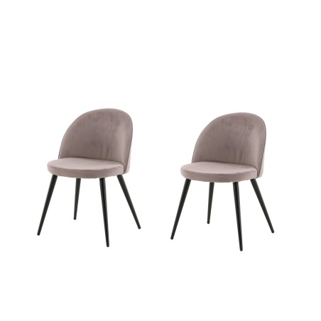 Velvet Matstol 2-pakk - Manchester - Svart / Gammelrosa