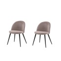 Velvet Matstol 2-pakk - Manchester - Svart / Gammelrosa