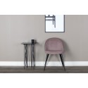 Velvet Matstol 2-pakk - Manchester - Svart / Gammelrosa