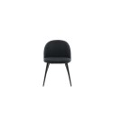 Velvet Dining Chiar 2-pakk - Mustad jalad - Must kangas