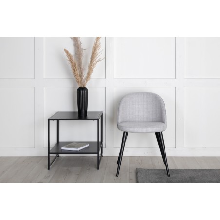 Söögitool Velvet 2-pakk - mustad jalad - helehall kangas